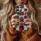 Retro Cherry Checkerboard Protective Phone Case
