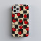 Retro Cherry Checkerboard Protective Phone Case