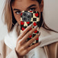 Retro Cherry Checkerboard Protective Phone Case