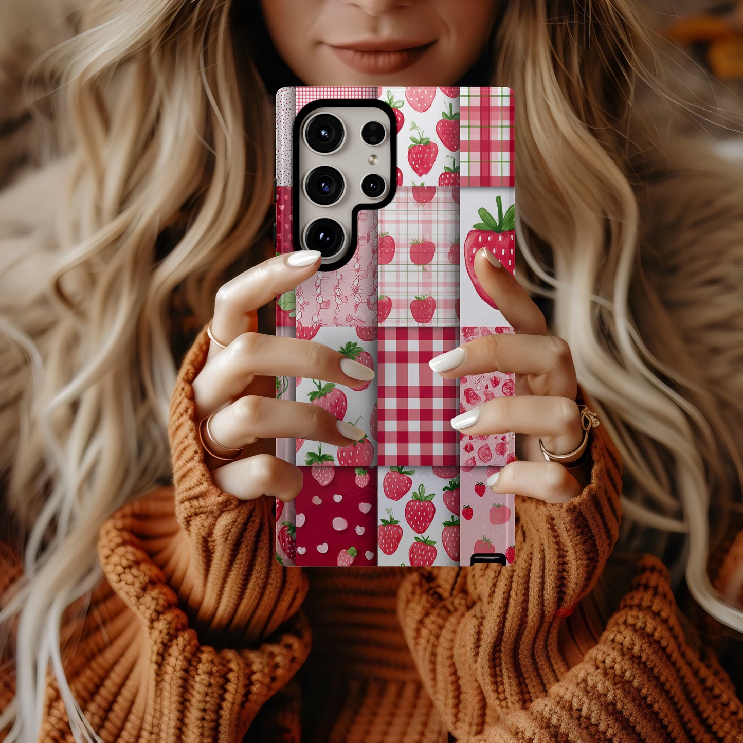 Strawberry Picnic Aesthetic Protective Phone Case