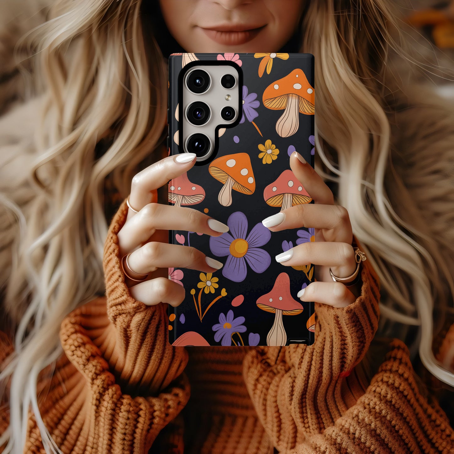 Whimsical Mushroom Garden Protective Phone Case