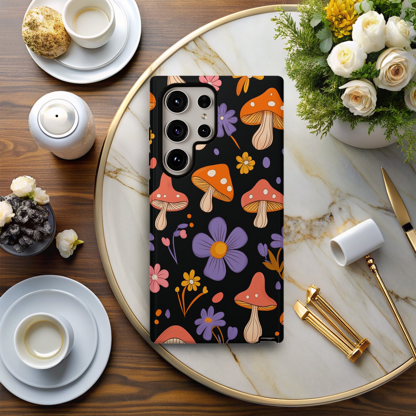 Whimsical Mushroom Garden Protective Phone Case