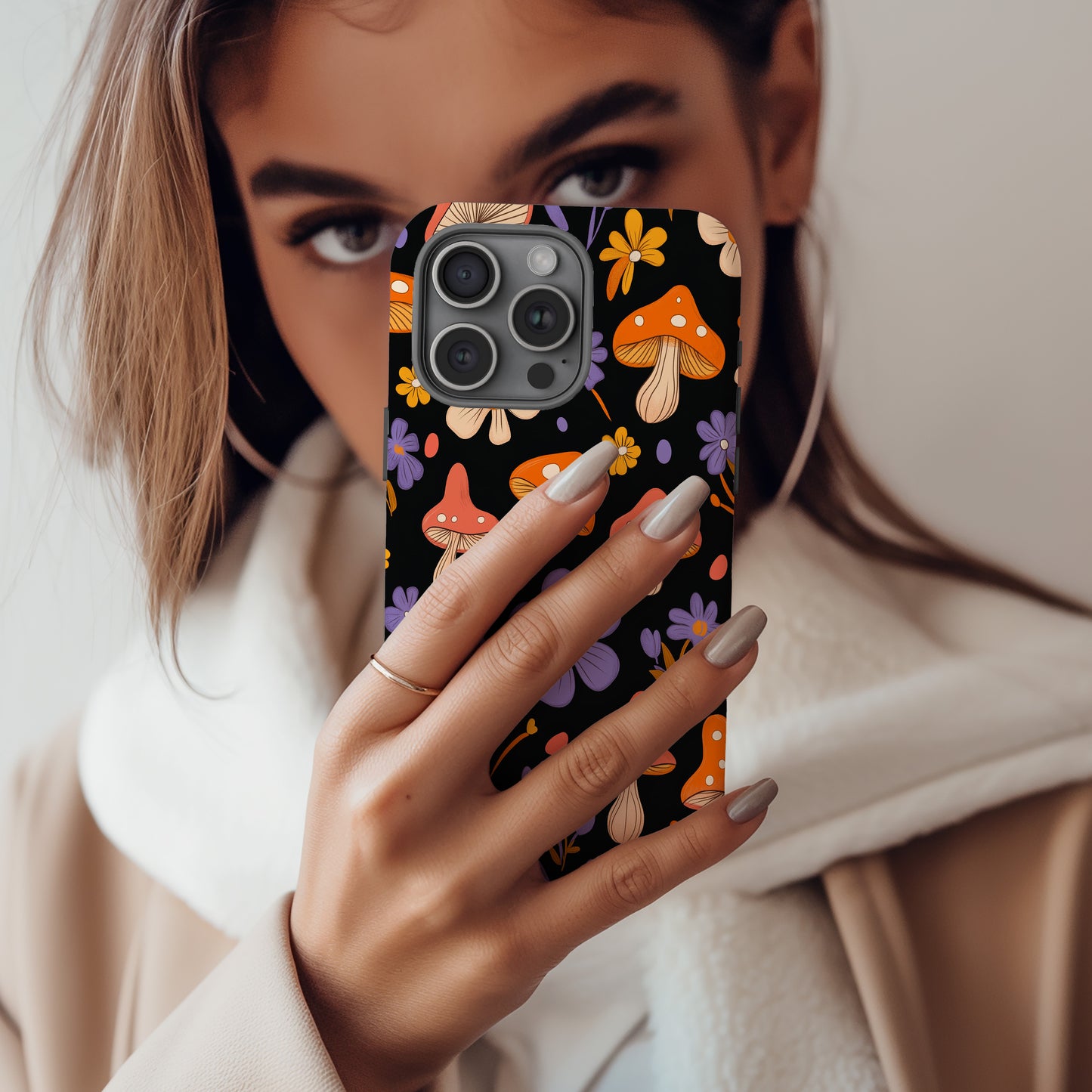 Whimsical Mushroom Garden Protective Phone Case