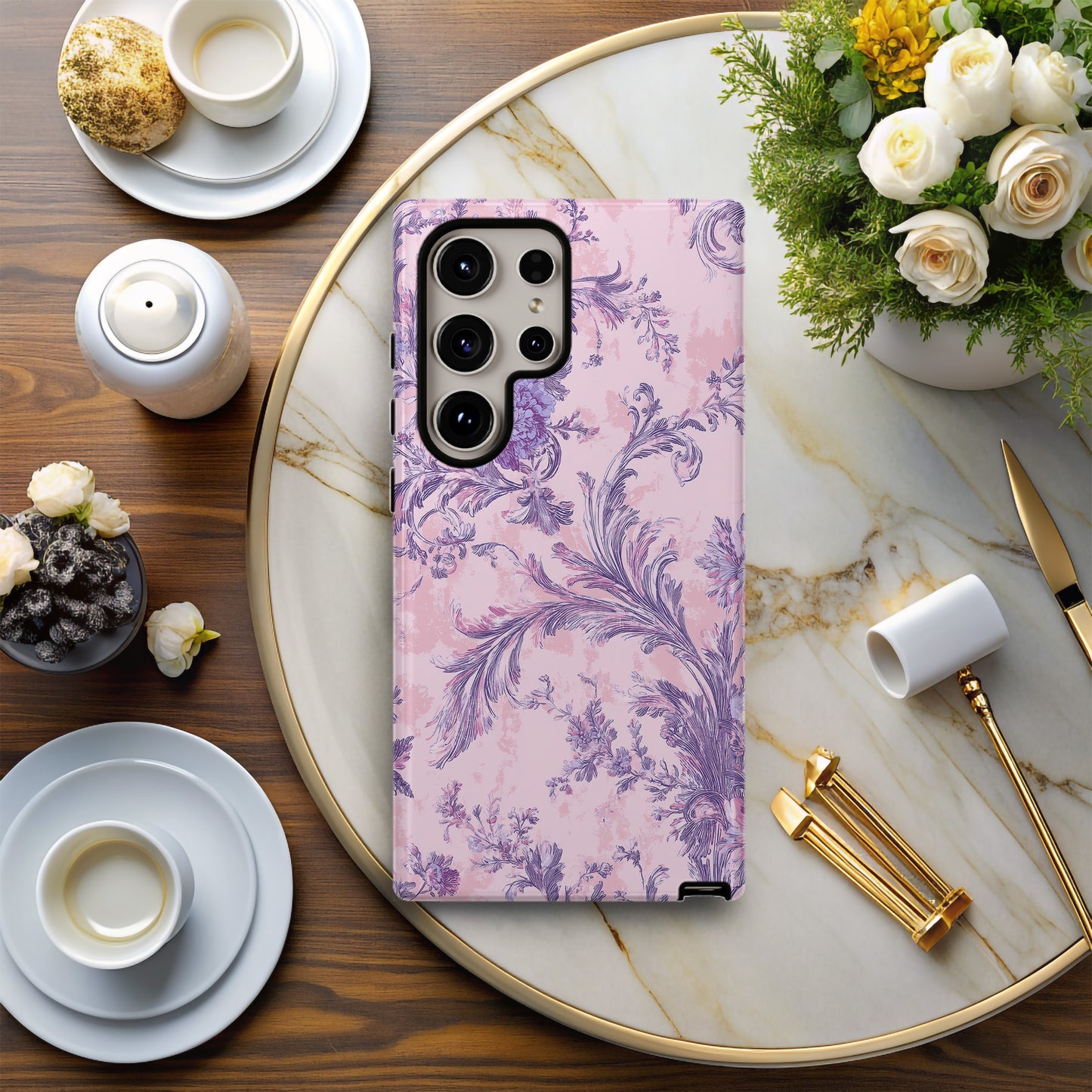 Blush Baroque Floral Phone Case