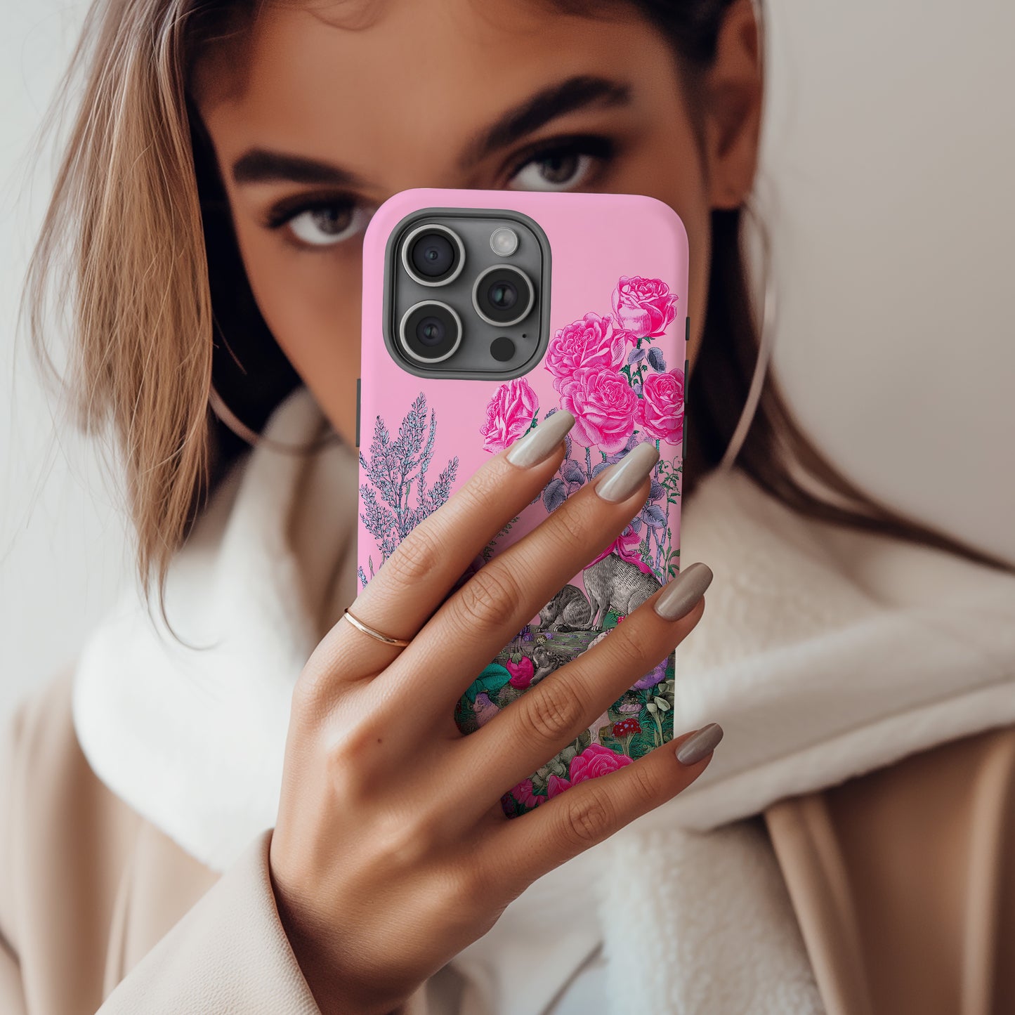 Blush Garden Bunny Protective Phone Case