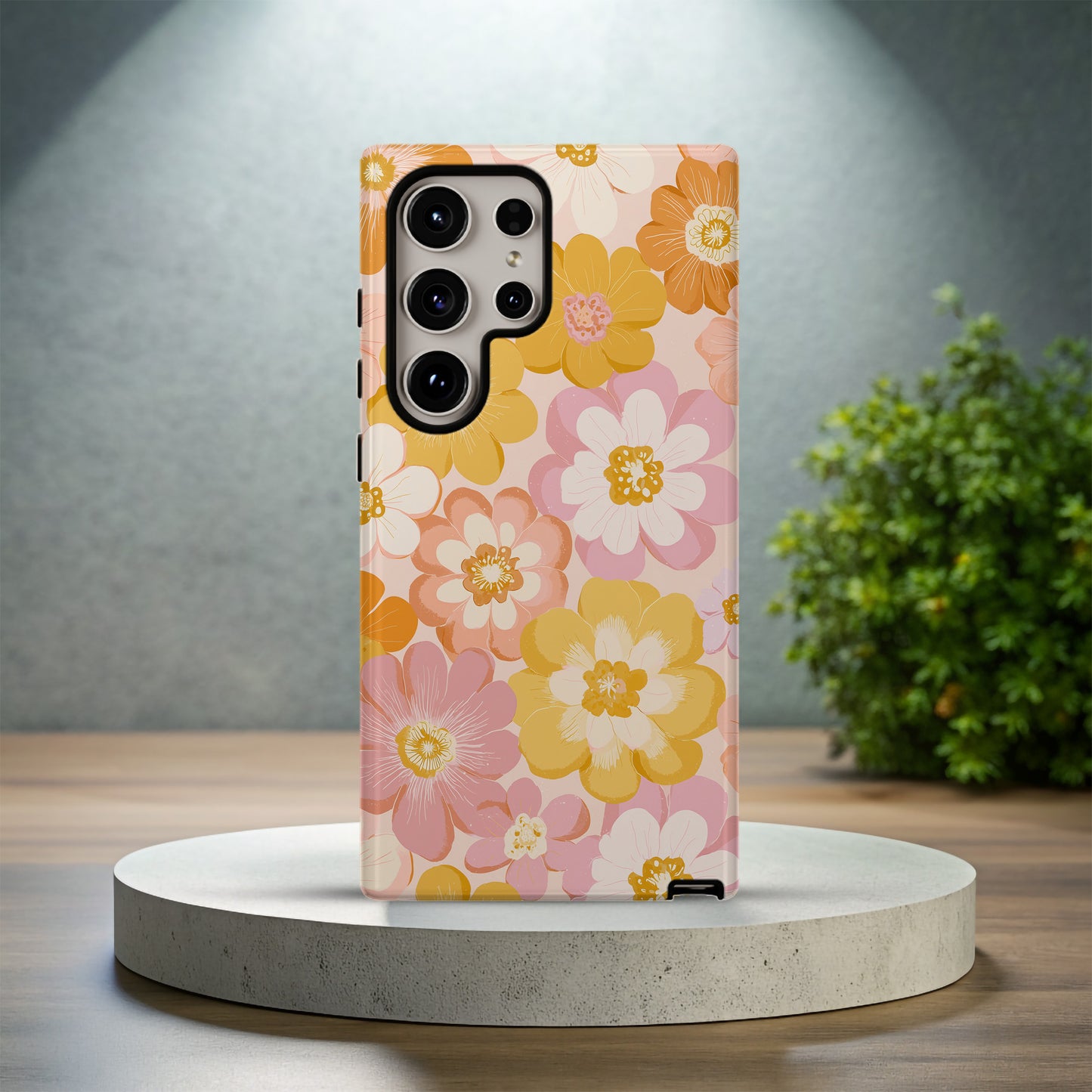 Golden Hour Blossom Protective Phone Case