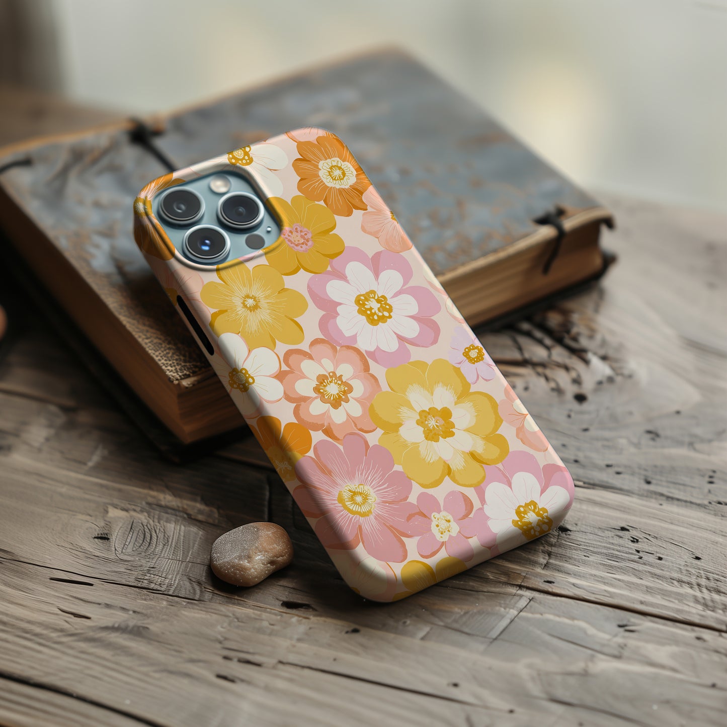 Golden Hour Blossom Protective Phone Case