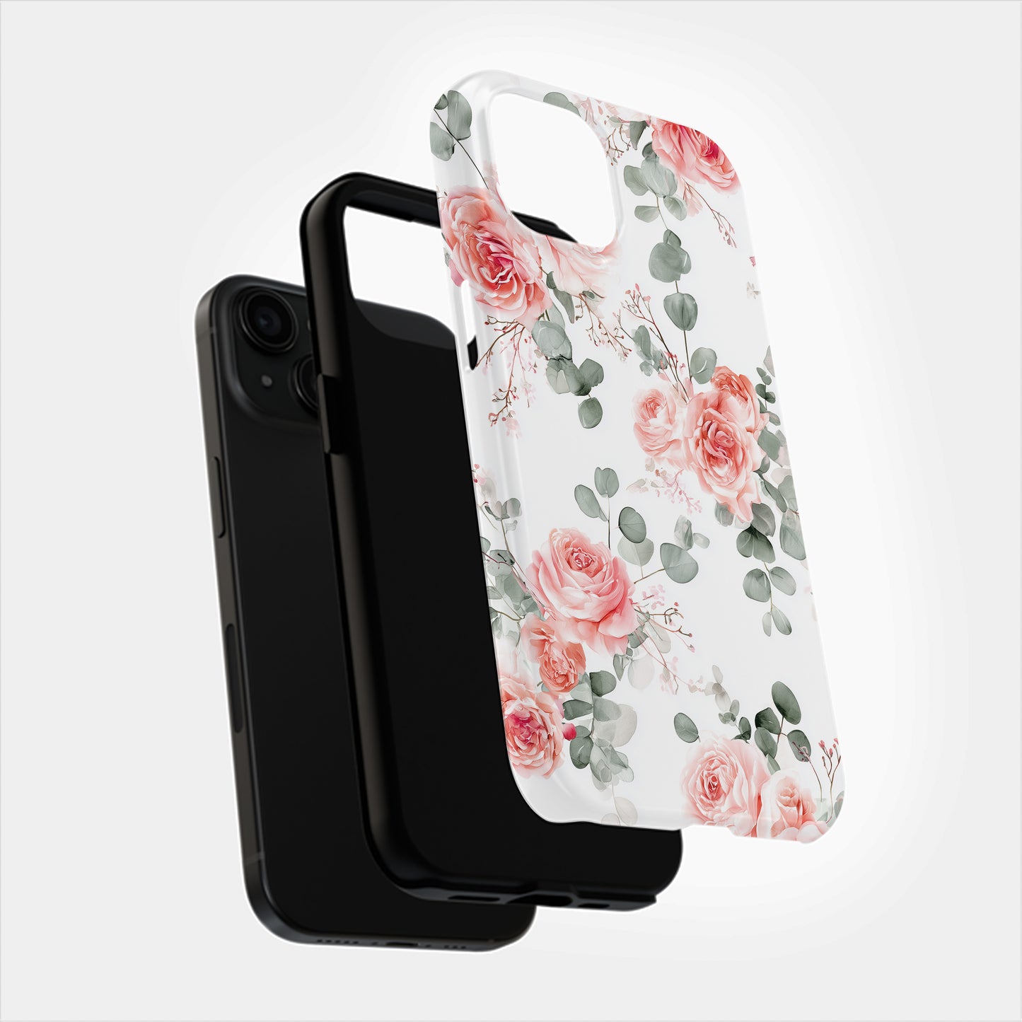 Blush Eucalyptus Rose Protective Phone Case