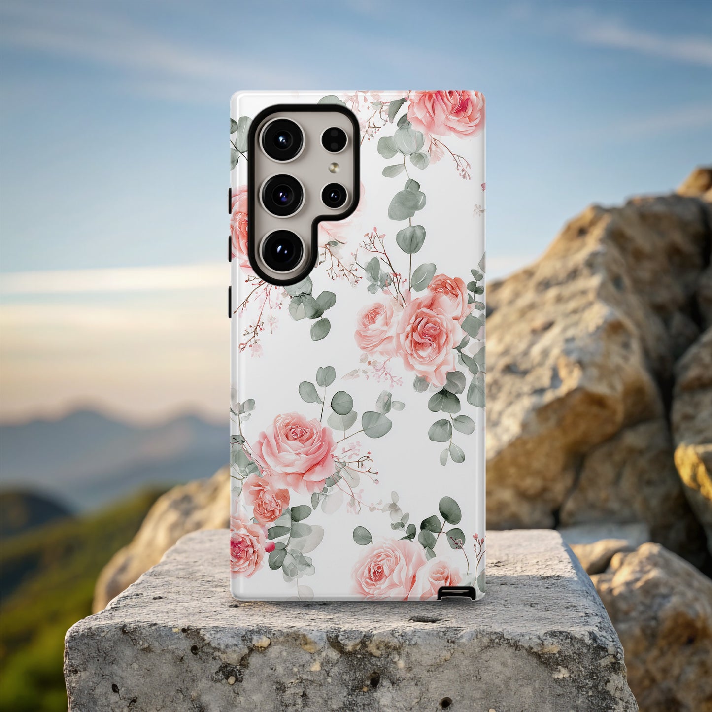 Blush Eucalyptus Rose Protective Phone Case
