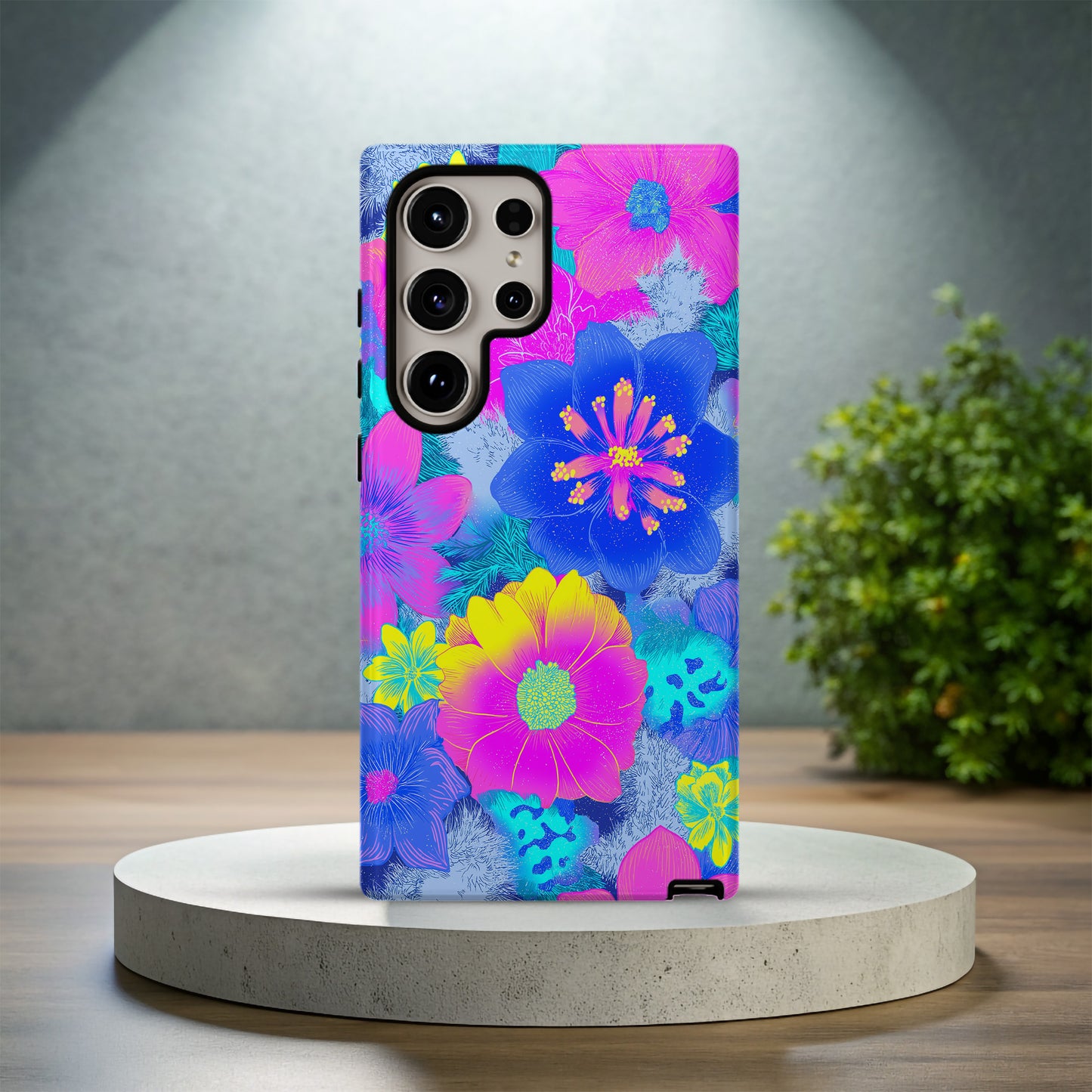 Electric Bloom Neon Protective Phone Case