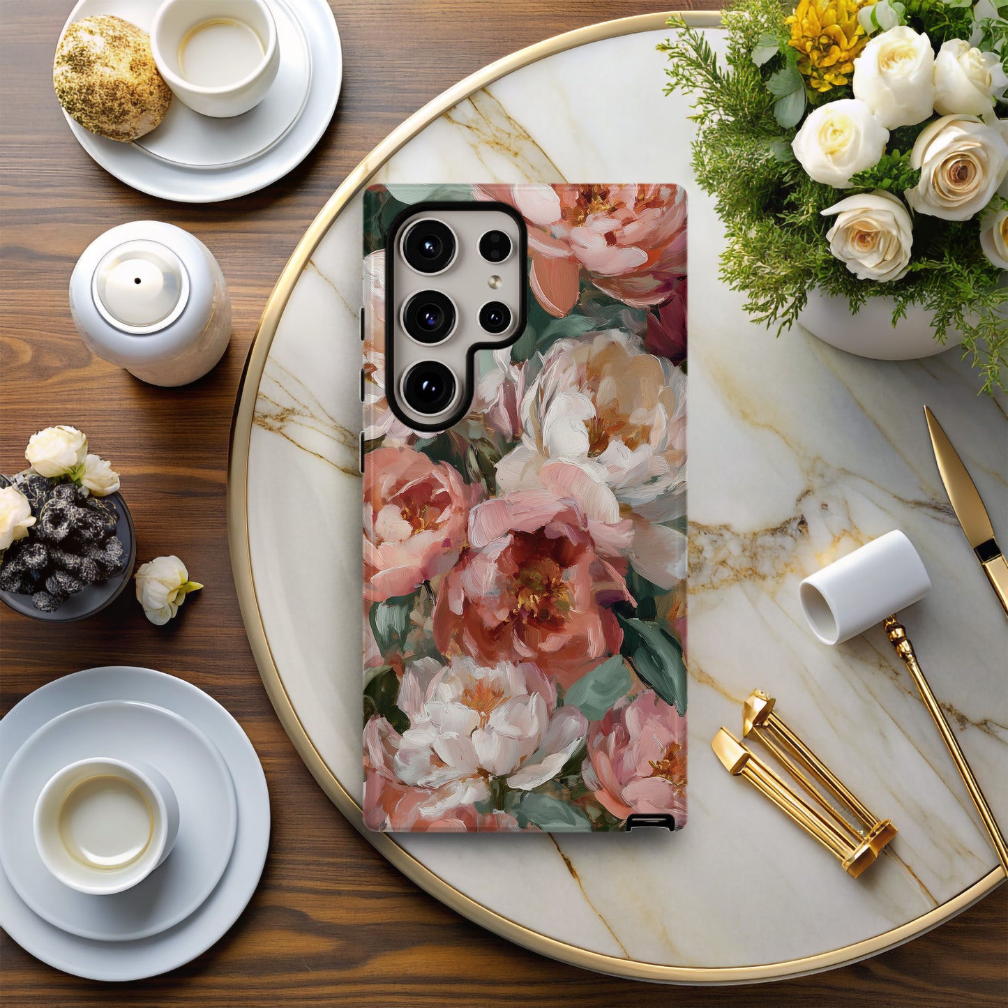 Heirloom Peony Garden Protective Phone Case