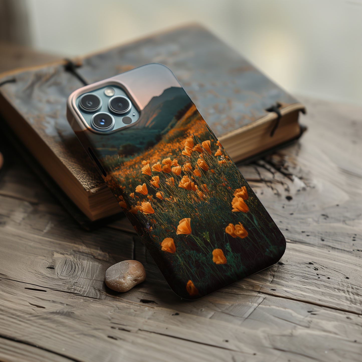 Golden Poppy Sunset Protective Phone Case