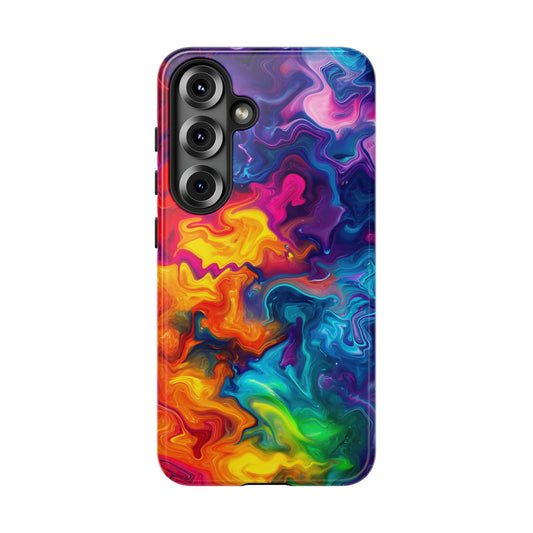Vibrant Abstract Swirl Protective Phone Case – Color Explosion Art Design